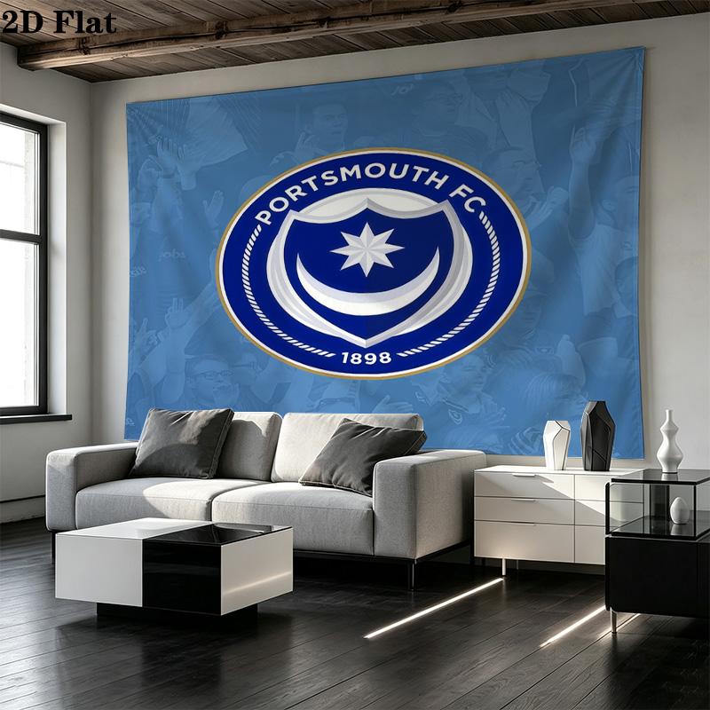 Portsmouth FC Printed Tapestry – Wall Hanging for Bedrooms, Dorms, and Home Decor