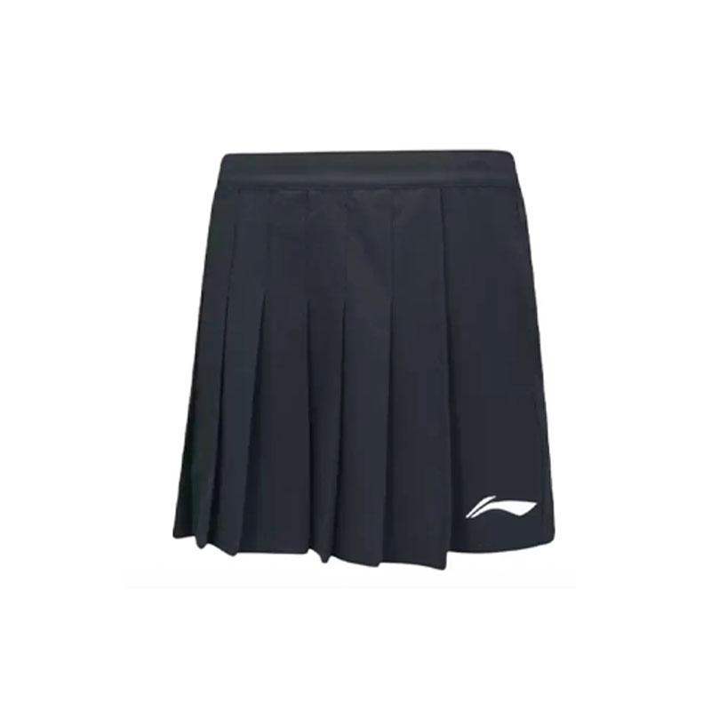 Li-Ning Модный дышащий легкий прохладный короткий рукав удобный комплект с юбкой женские комплекты Лаврово-зеленый черный U060-6+V014-1