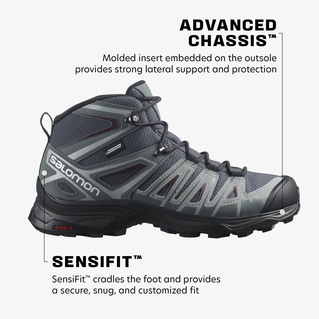 SALOMON Походные ботинки X Ultra Pioneer MID CSWP W L41671200 Tasting см Эбеновое дерево/Штормовая погода/Вино 23.5