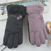 Ski gloves winter womens Korean version velvet warm riding cold and windproof touch screen motorcycle winter womens cotton gloves