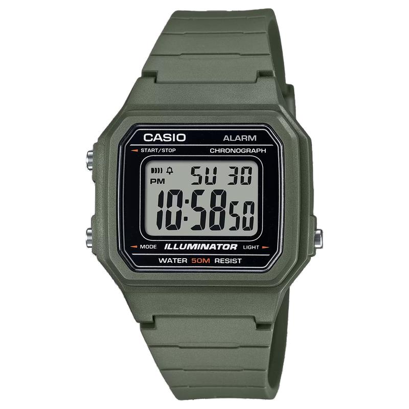 Casio 50м водонепроницаемый Кварцевый смоляной ремешок мужской и женский одинаковый стиль серый циферблат W-217H-3AVDF