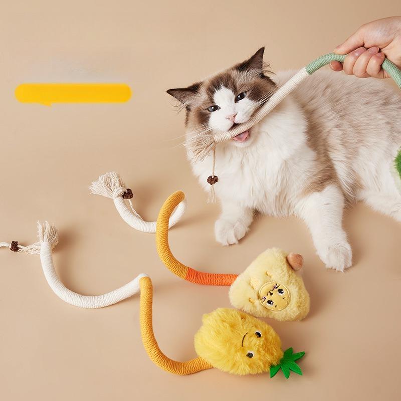 Кошка и собака кусачая веревочная игрушка инструмент для самоуспокоения для снятия скуки стачивания зубов выдерживания укусов потребления энергии дразнилка для кошки палка