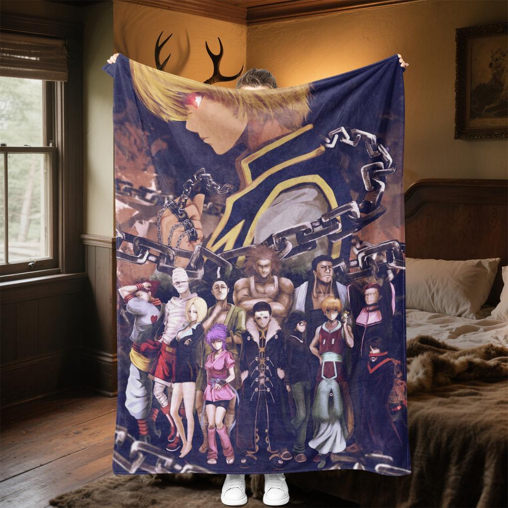 Hunter X Hunter Plush Blanket Soft Comfortable All Seasons Suitable Sofa Office Nap Travel Festive Gift Perfect Fans Anime Series
