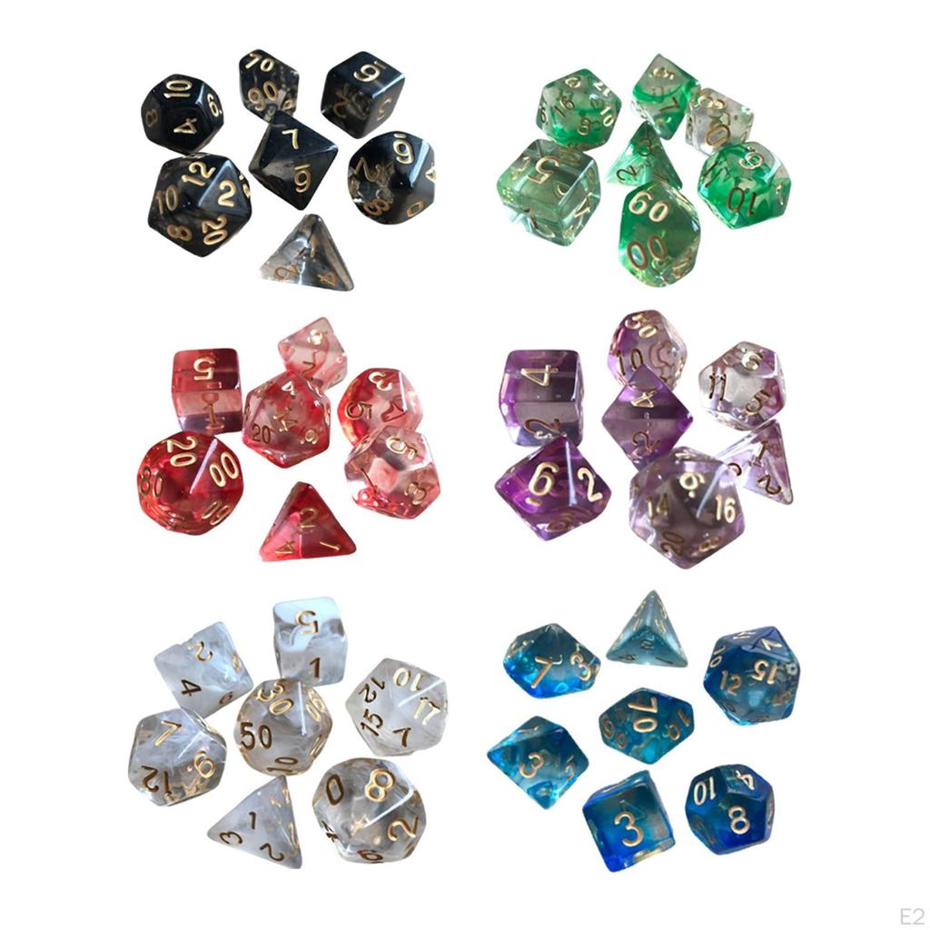 7 штук многогранных кубиков D4-D20 для настольных игр в кафе для ролевых игр