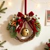 Рождественский кулон Маленький колокольчик Бархатный бант Праздничные украшения Для бархатных бантов Шишки Рождественские елки Подвесные Новогоднее украшение