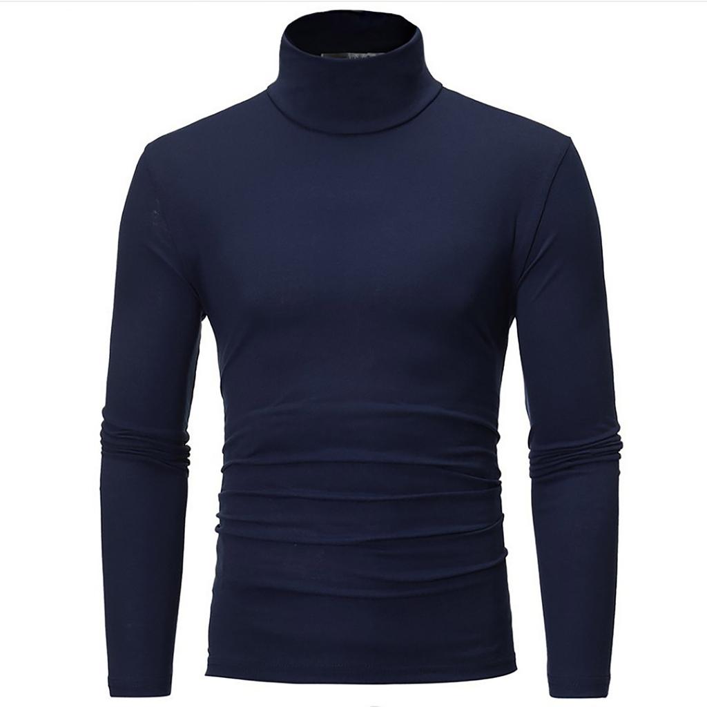 Men's Warm T-shirt Long Sleeved Warm Top Winter Sweater Warm Sports Shirt Casual Underwear High Neck Shirt Sports Top Sports Shirt