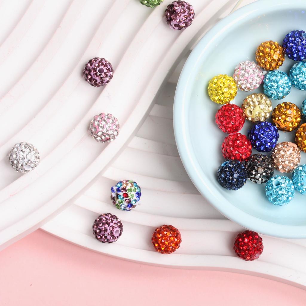High Quality Disco Pave Clay 30pcs Czech Crystal Spacerbead 10mm Rhinestone Rounddiscoball