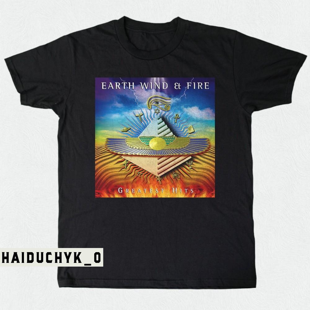 Earth Wind Fire Величайшие хиты Унисекс Черная футболка S-5XL Унисекс Футболка