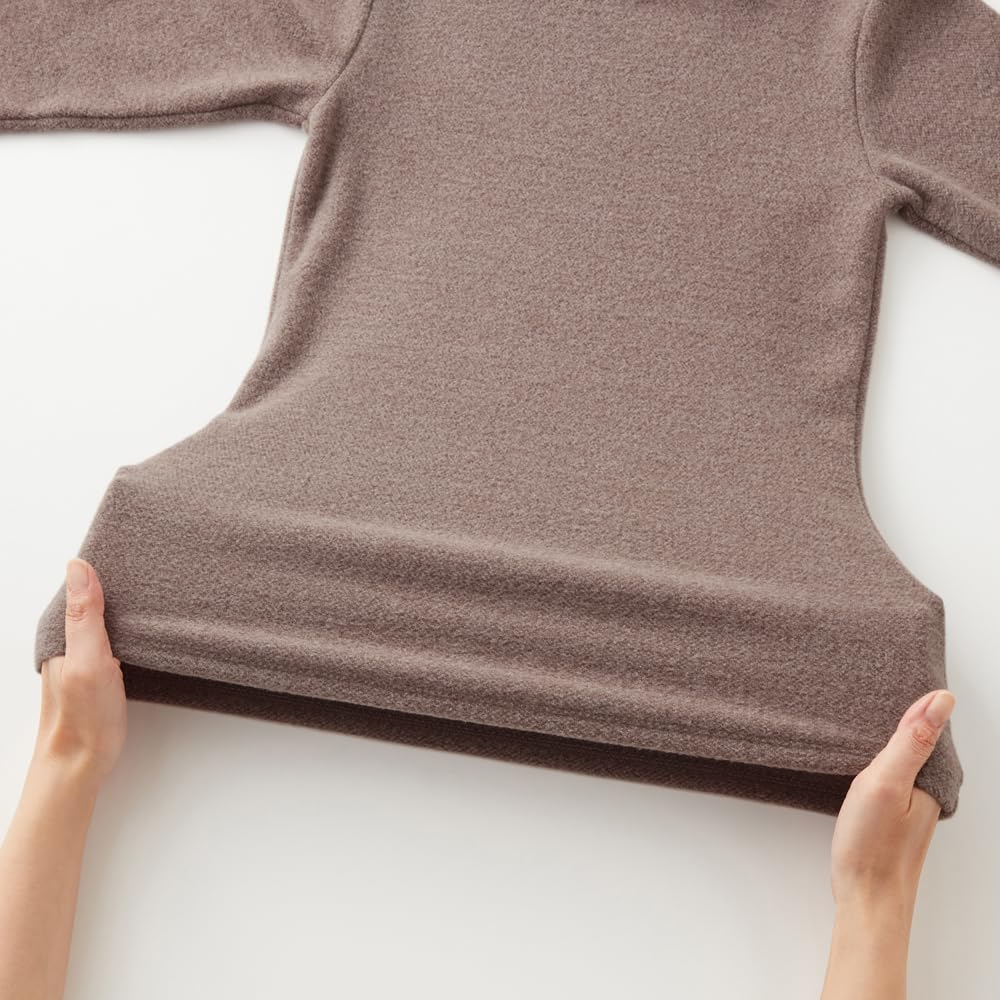 GUNZE HOTMAGIC MH9546 Женское термобелье с длинным рукавом, толстое, с начесом, теплое, с холодным черным мотивом, Ткань, Влагоотводящее, Теплогенерирующее, Термобелье,