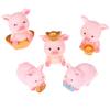 DIY Craft Bonsai Decoration Miniature Model Micro Pig Family Resin Ornaments Gold Ingot  Figurine
