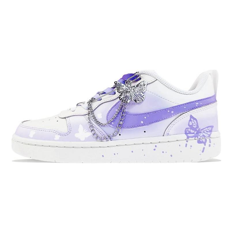 Nike Кеды для скейтбординга Court Borough Женские Низкие Фиолетовый/Белый BQ5448-100(Команда40-ГС)