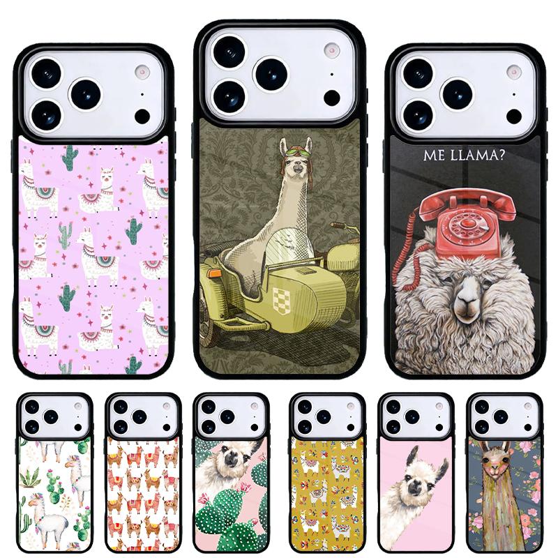 Чехол для телефона Лама Альпака для iPhone 17 16 15 14 13 Pro Max Задняя крышка для 12 11 Pro Coque