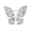 Pearl Butterfly Brooch Gold White Gold Bon Brooch Zirconia Elegant Spring Summer Animal Insect Student Gift Birthday Event Women's Men's (White Gold)