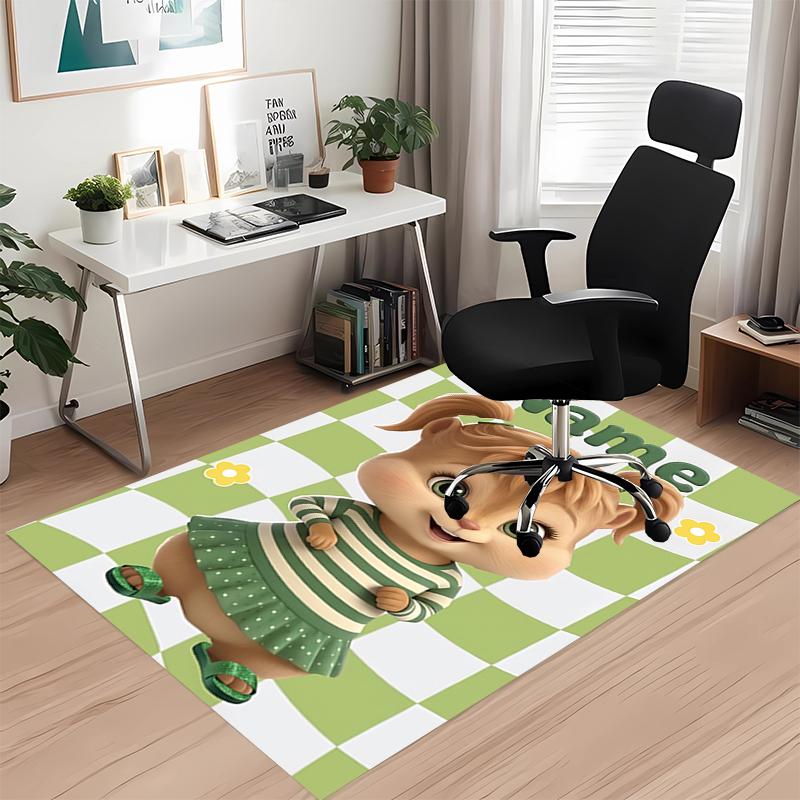 Custom Name Alvin and the Chipmunks Printed Carpet, Rug for Office Chair Living Room Bedroom Kitchen Room Decor Gifts.
