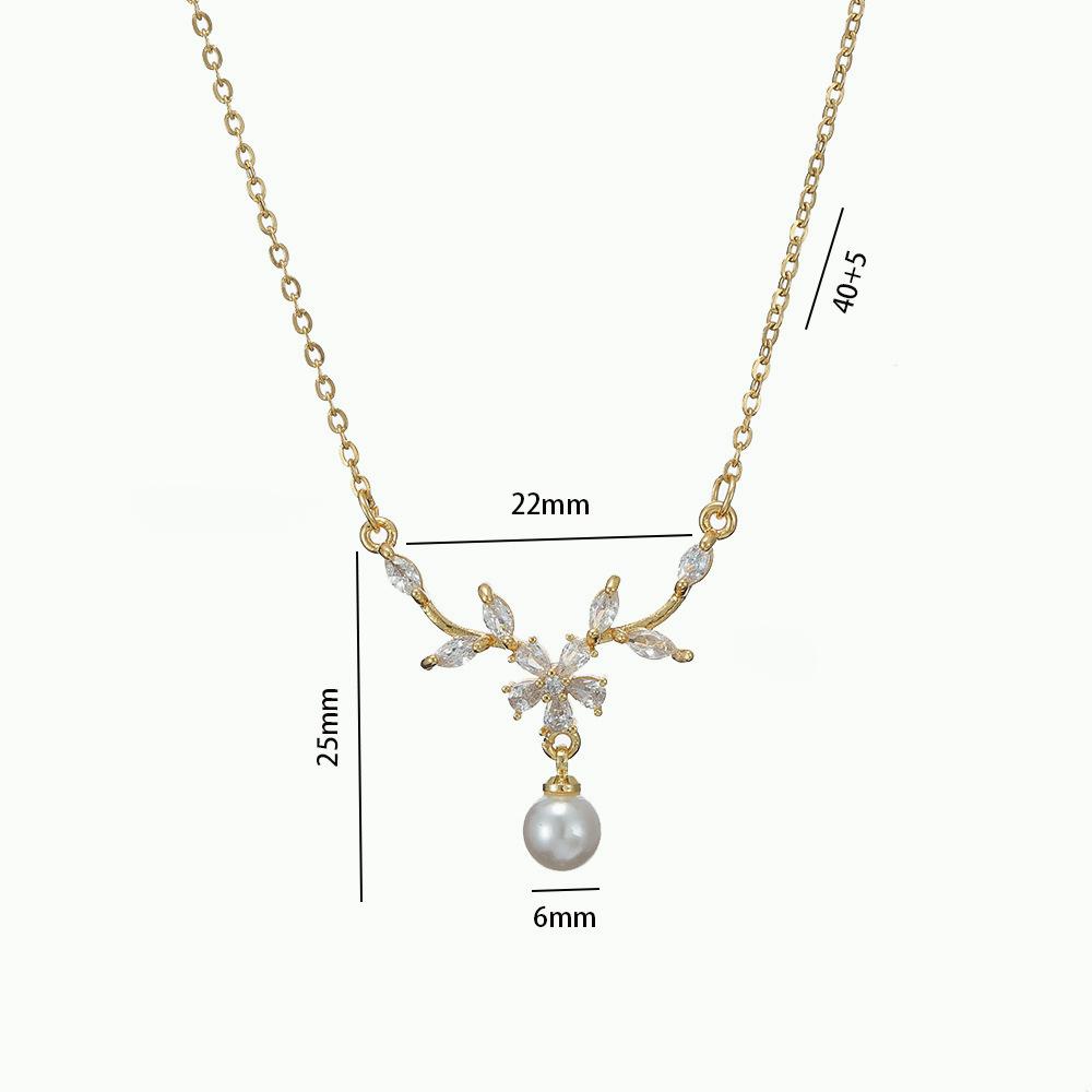 Цветочная ветка лавра, кулон, цветочное ожерелье, женский дизайн, смысл, кулон, темперамент, ювелирные изделия