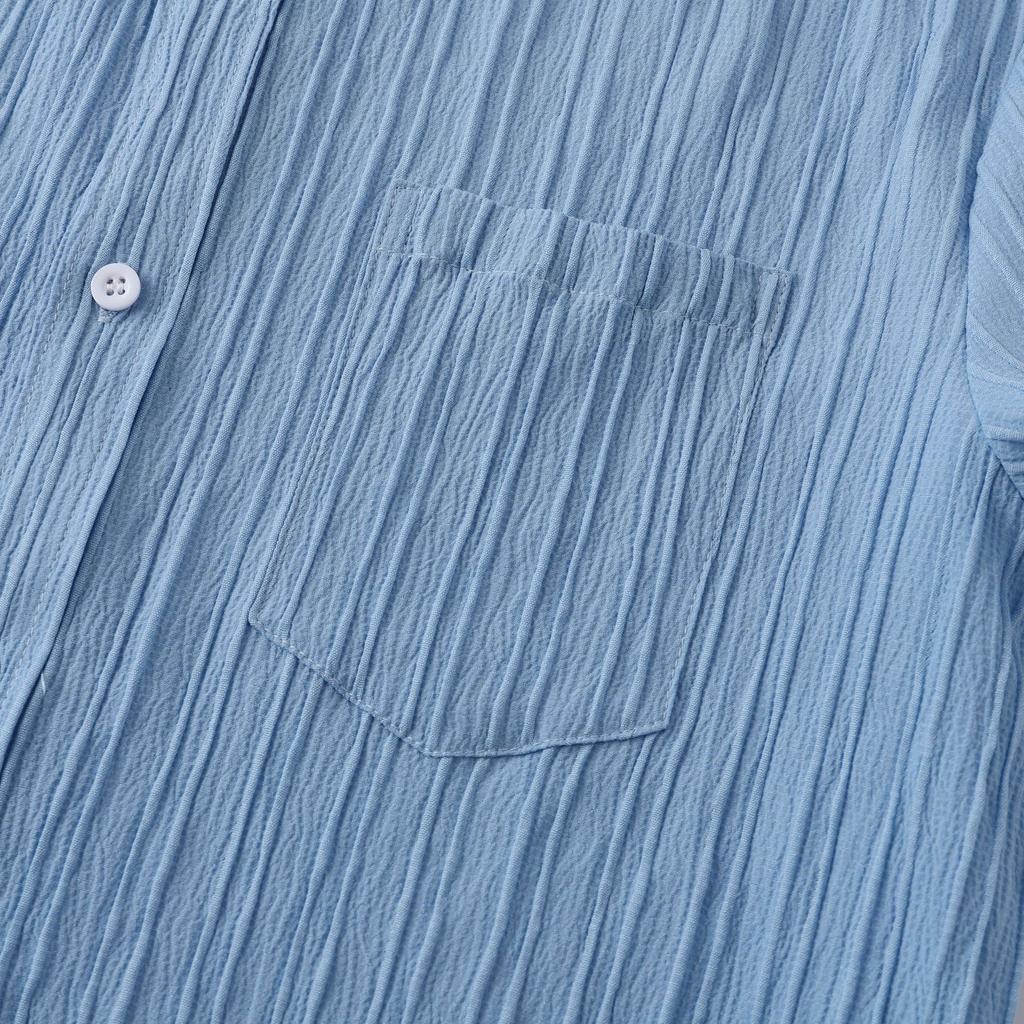 Европейская и американская рубашка с короткими рукавами, летняя мужская рубашка с короткими рукавами и лацканами, однотонная