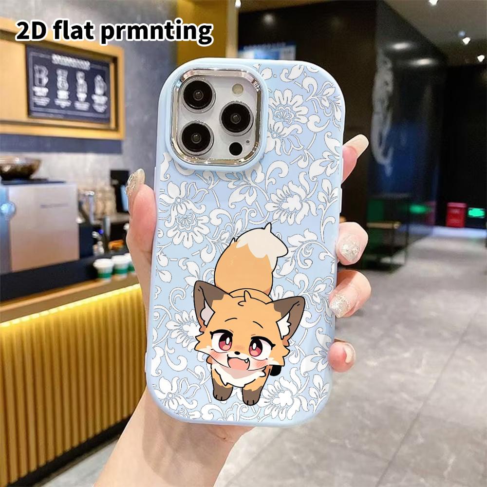 Phone Case: 2D flat design suitable for iPhone 18 17 16 15 14 13 Pro protective case, couple style, little fox, Christmas and Halloween gifts