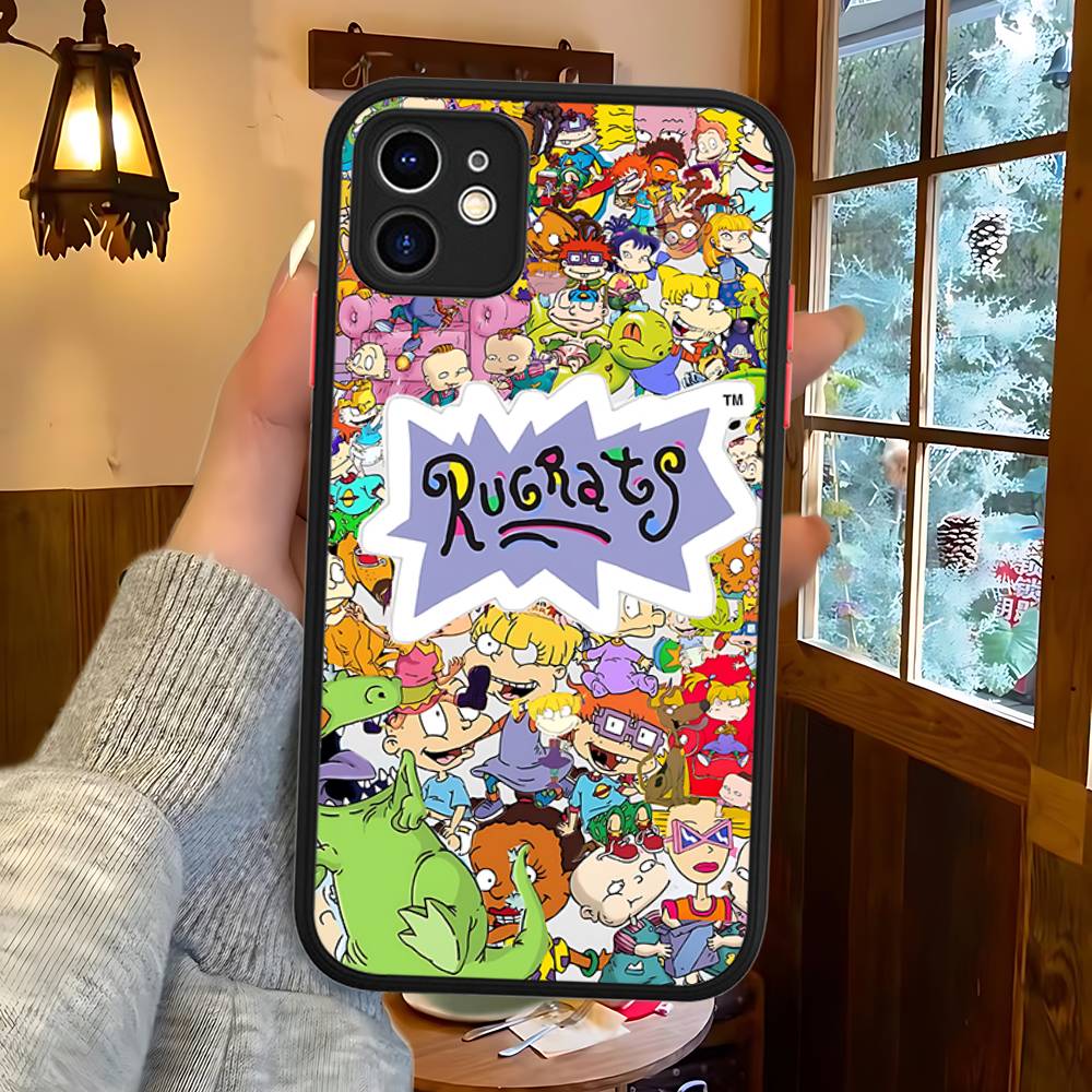 Funny Cartoon R-Rugrat Phone Case For IPhone 16 15 14 11 12 13 Pro Max Plus 12 XS Max Back Cover Matte Case
