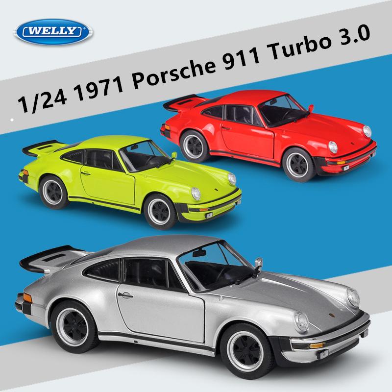 Welly 1/24 Scale 1974 Porsche 911 Turbo 3.0 Alloy Sports Car Model Diecast Metal Toy Vehicle Car Model Simulation Collection Kids Gift