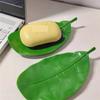 Leaf Shape Drain Soap Box Soap Storage Container Portable Leaf Modeling Soap Dishes Holder