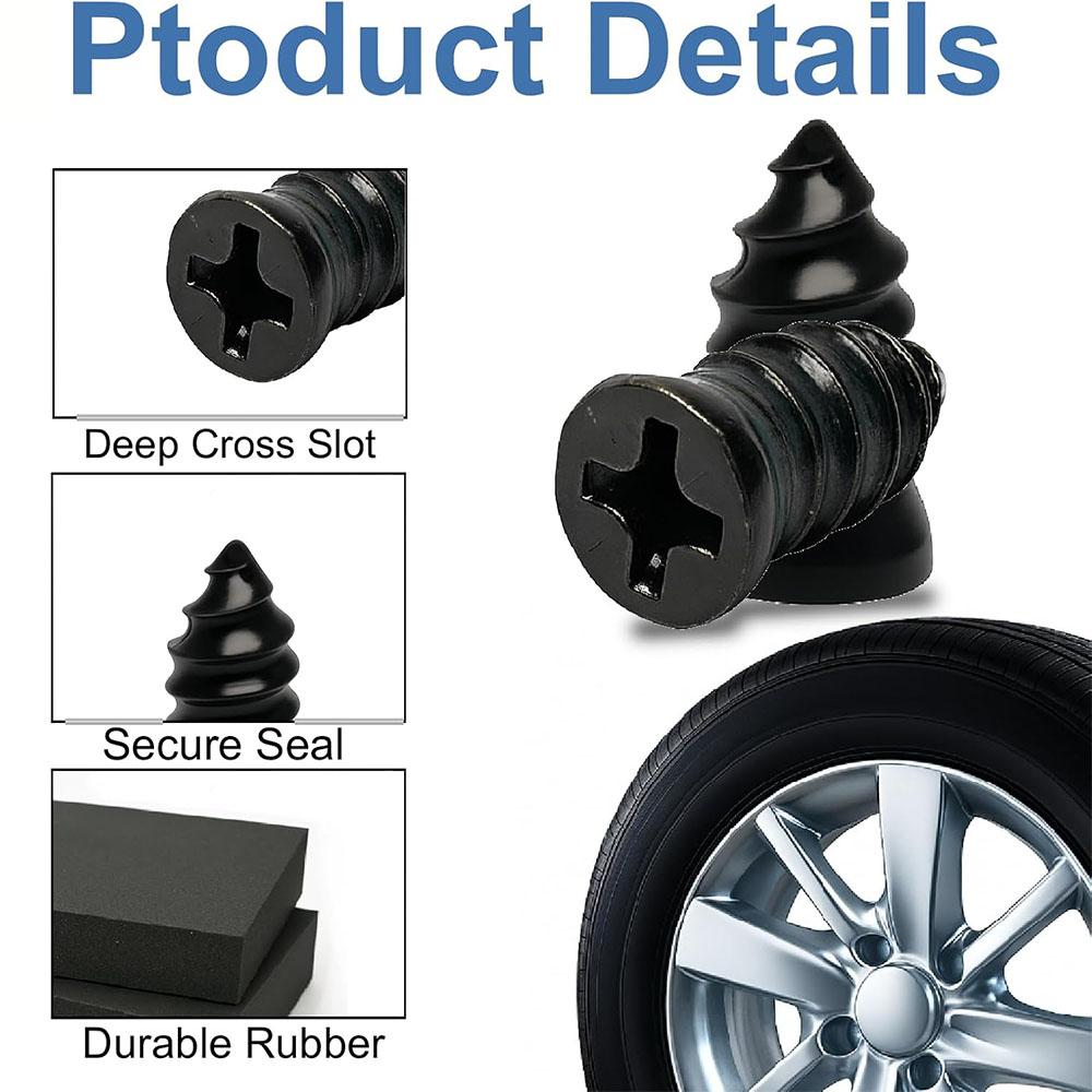 60pcs Self-Service Tire Repair Rubber Nails with screwdriver for Car, Motorcycle, Truck