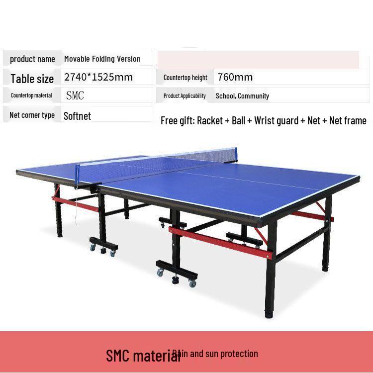 Foldable Waterproof Sunproof Indoor/Outdoor Table Tennis Table - Competition Standard