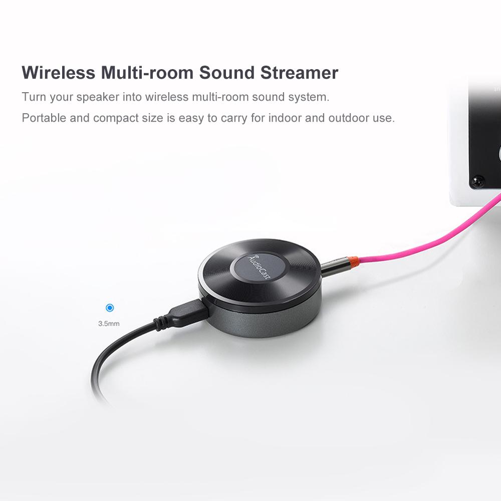 Беспроводной аудиоресивер Wi-Fi Музыкальный адаптер Потоки Многокомнатная аудиосистема Беспроводное аудио и музыка