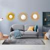 3PC/Set Wall Decor Round Wall Mirror Sets Hanging Mirror Gold Hanging Mirror Living Room Background