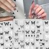 Black White Butterfly Nail Sticker Diy Nail Design Slider Nail Art Decoration