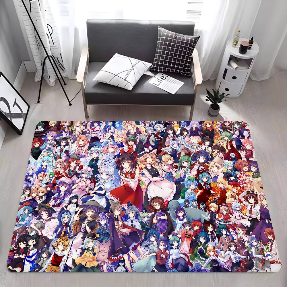Classic T-Touhou P-Project Floor Mat INS Style Soft Bedroom Floor House Laundry Room Mat Anti-skid Household Carpets