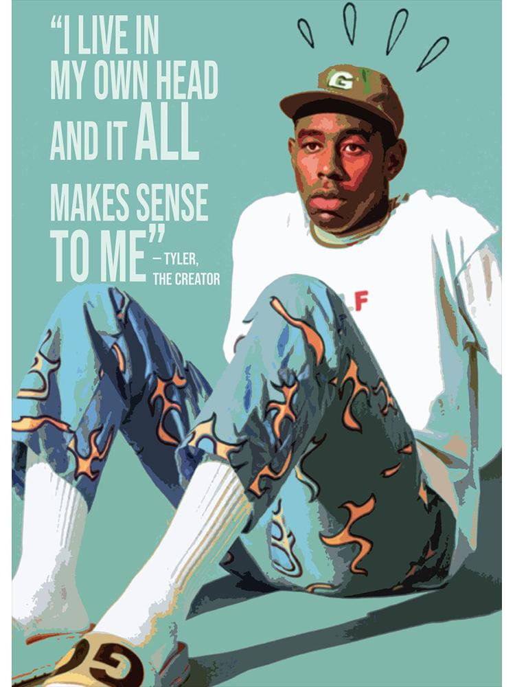 Рэпер Звезда Тайлер Создатель Цветочный мальчик Музыкальный постер Холст Картина Эстетическое настенное искусство для бара Кафе Комната Украшение дома
