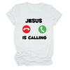 JUSUS iS CALLING Футболка с буквенным принтом Женская футболка с коротким рукавом и круглым вырезом Свободная женская футболка Женская летняя футболка Топы Одежда