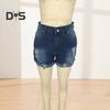 Джинсовые шорты для женщин, рваные джинсовые шорты со средней посадкой и карманами, летние повседневные эластичные джинсовые шорты с манжетами и подолом