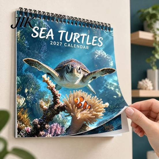 Cute Animal Monthly Organizer 2027 Wall Calendar, Funny Cartoon Illustrations Large Date Grids Spiral Bound Appointment Book Thick Coated Paper Sturdy