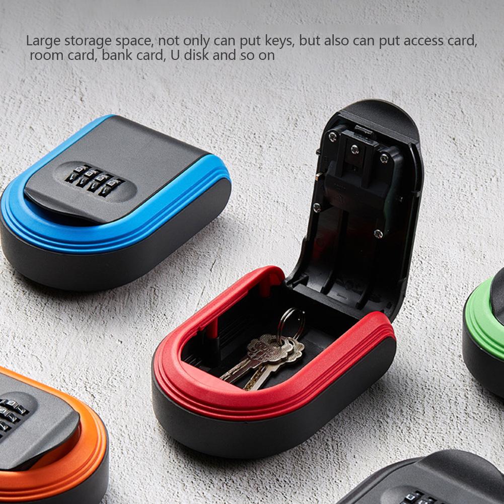 Настенное хранилище ключей, 4-значный кодовый сейф для хранения ключей, пластиковый сейф для ключей, для использования в помещении и на открытом воздухе для домашнего офиса