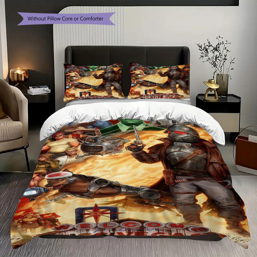 Fallout Wasteland Chronicles Bedding 1 Duvet Cover 2 Pillowcase Without Core Soft And Comfortable Christmas Birthday Gift