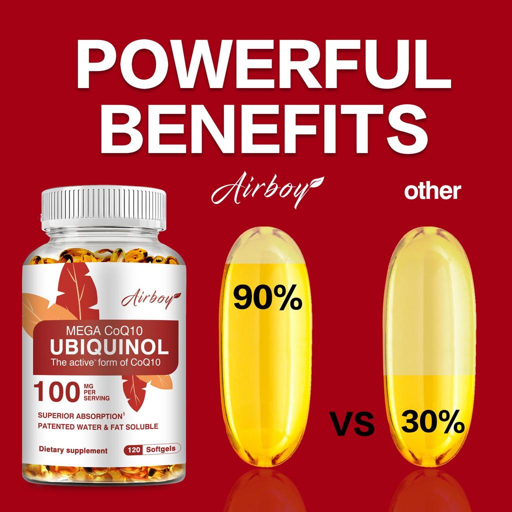 Airboy - 100mg Ubiquinol CoQ10 Capsules - Heart Health