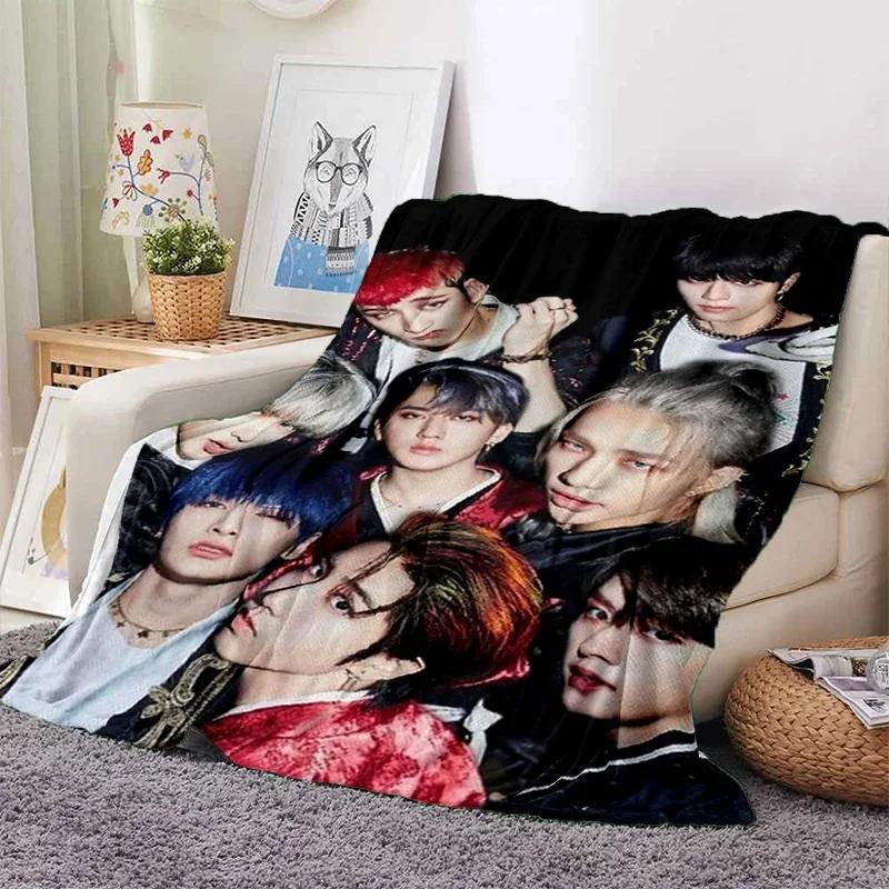 Корея Kpop Stray Kids 3D Певец Мягкое Фланелевое Одеяло для Кроватей Спальни Дивана Пикника, Плед для Накрытия на Улице Отдыха Подарок