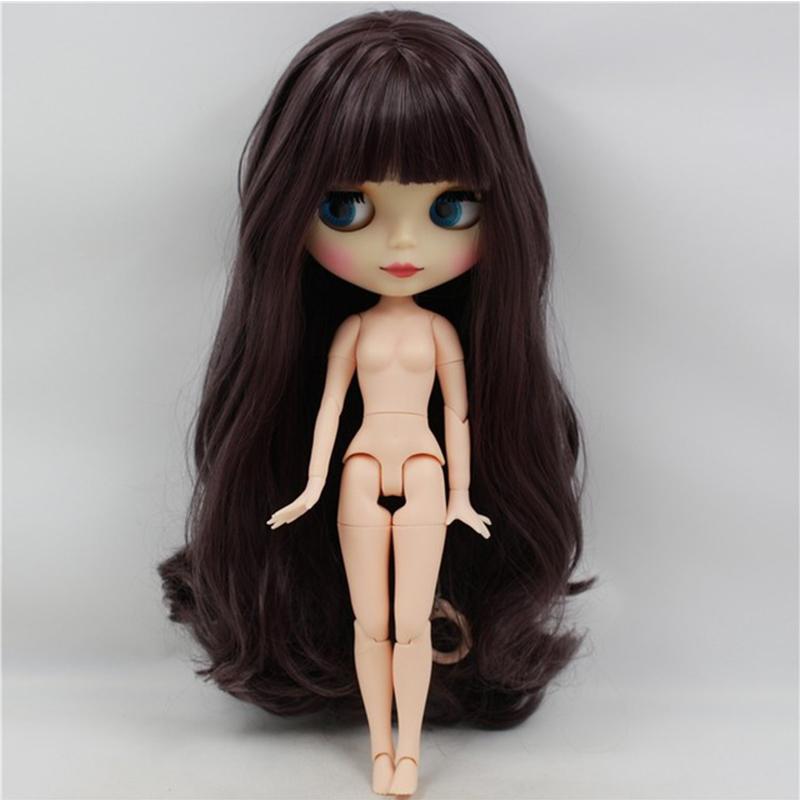 Кукла Blyth ICY DBS Белая кожа Длинные волнистые волосы глубокого фиолетового цвета С челкой Матовое лицо Суставное тело bjd DIY игрушка для девочки подарок №300BL9219