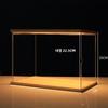 Acrylic Transparent Display Box with Light Premium Wooden Dustproof Storage for Figurines Living Room Display Cabinet