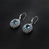 Exquisite Sea Blue Zircon Topaz Dangle Earrings for Women