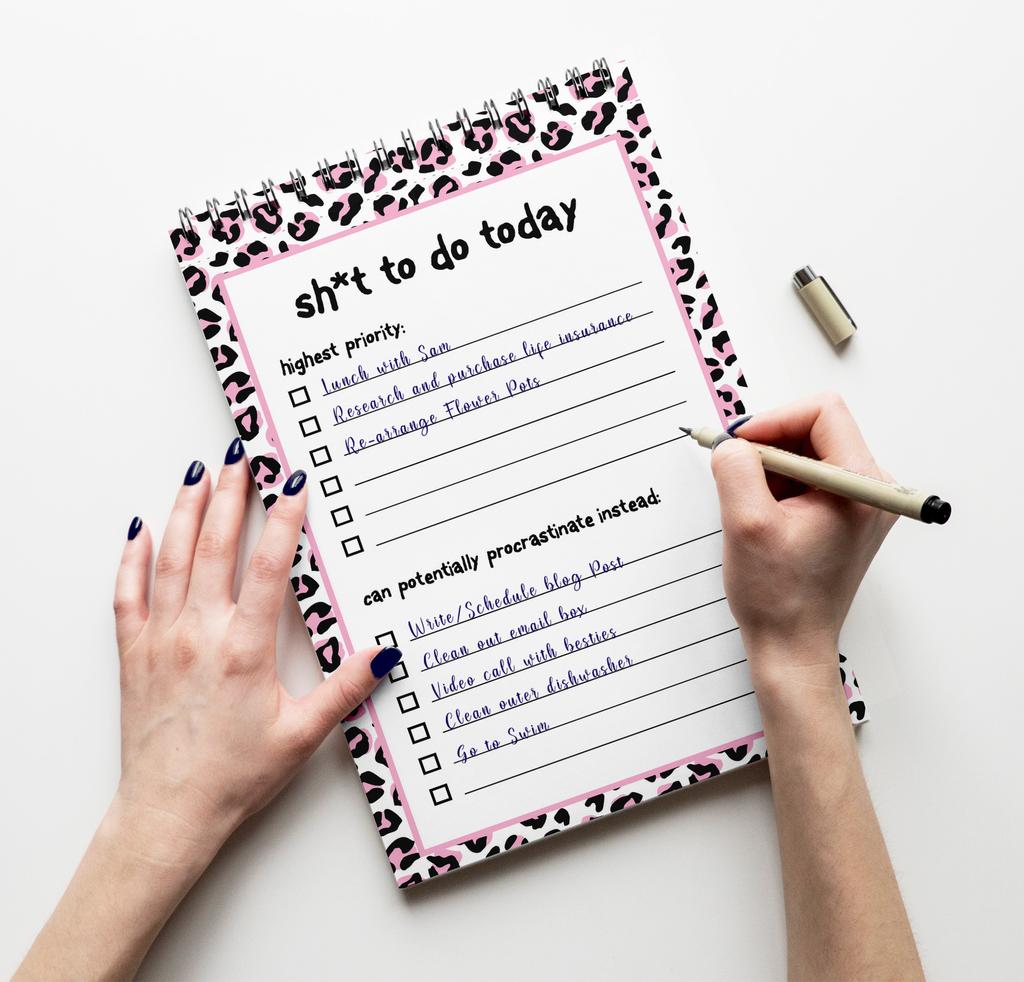 Inkdotpot To Do List Notepad – 6” X 9” Paper Stationery, Leopard Print Spiral Notepad Daily Checklist Notepad Tear Off(50 Sheets)