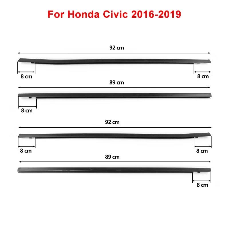 4PCS Car Window Weatherstrip Glass Window Rubber Seal Moulding Trim for Honda Civic 2006-2019 Interior Mirrors 6