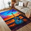 Guitar in The Sunset Print Carpet for Bedroom Living Room Bedside Sofa Floor Mat Modern Home Decor Play Area Rug Large Size