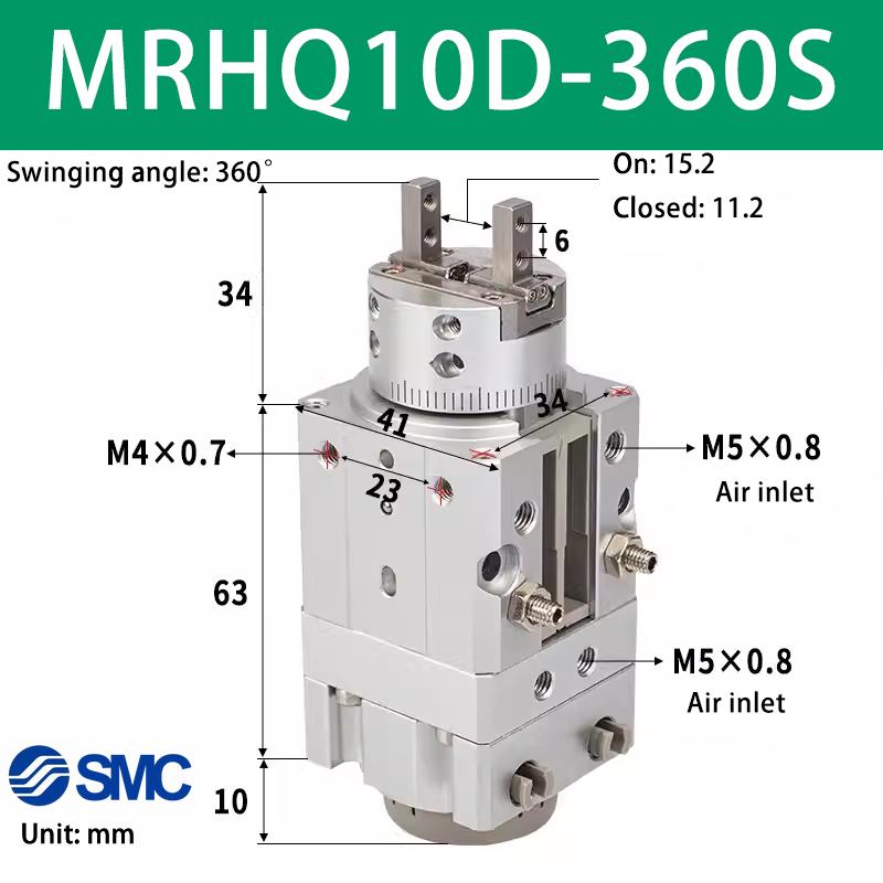 SMC swing gripper rotating clamping finger cylinder MRHQ10D/16D/20D/25D-90S-180S-N