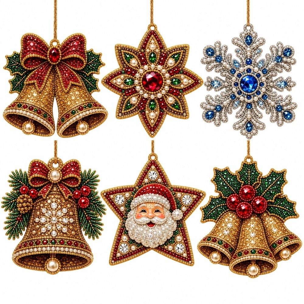 6pcs/set Acrylic Round Board Suncatcher Craft Kit Christmas Decor Craft Christmas Festival