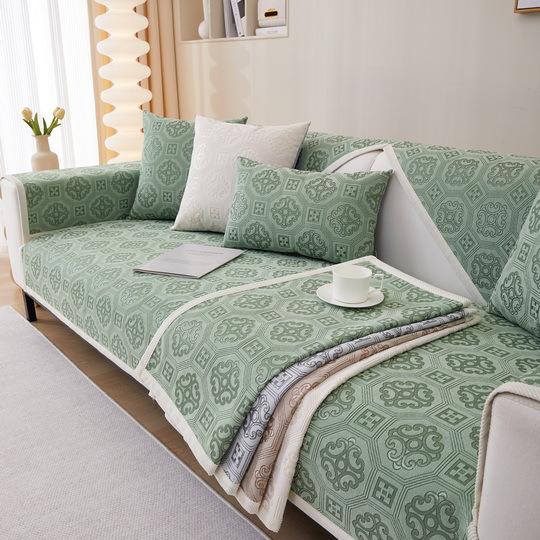 Простая жаккардовая подушка для дивана Four Seasons Universal Chenille Fabric Anti-Slip Full Cotton Seating Pad Modern Sofa Cover Home