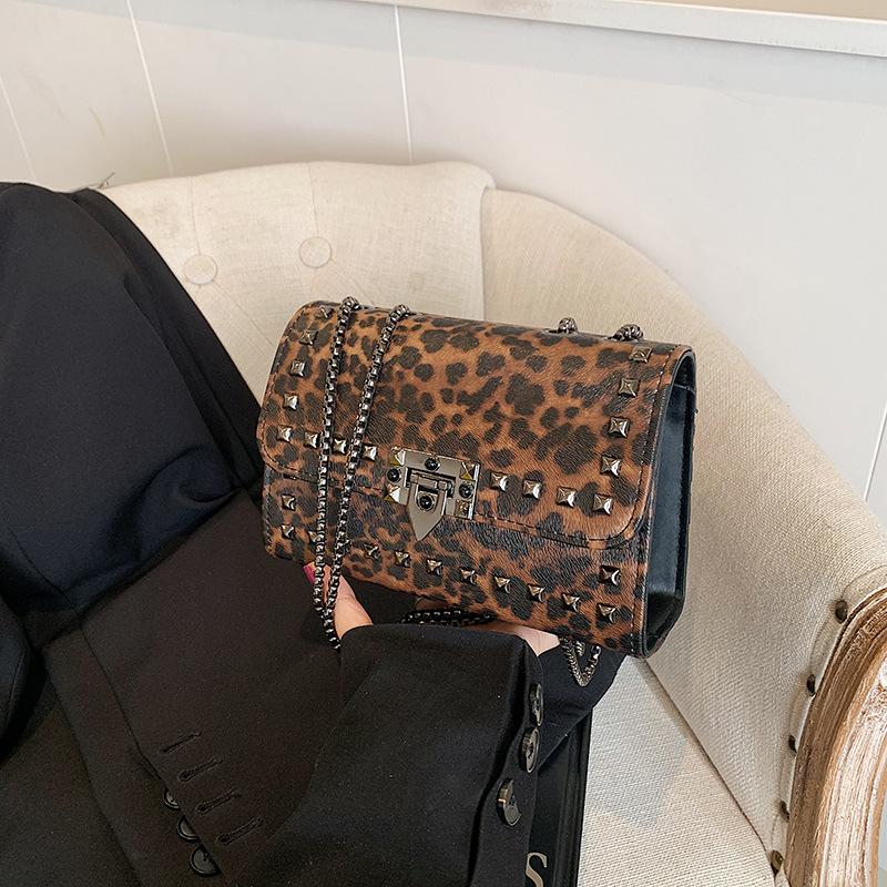 Женская сумка Temperament с леопардовым принтом, сумка через плечо, модная трендовая сумка через плечо с цепочкой Willow Nails, женская сумка-мессенджер
