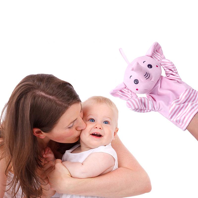 Мультяшные Животные Ручные Куклы Плюшевые Игрушки Куклы Животные с Движущейся Рукой Для Малышей Детей