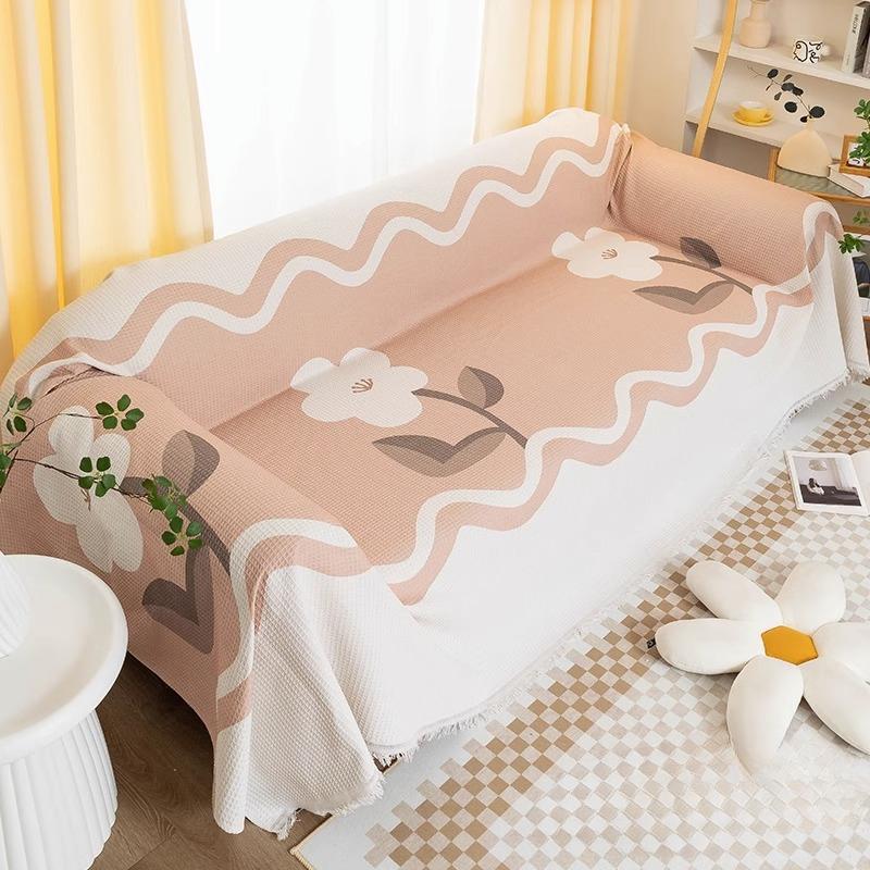 Высококлассный чехол для дивана из хлопка и льна, новое противоскользящее диванное полотенце и всесезонный универсальный коврик для дивана, защищающий от кошачьих царапин.